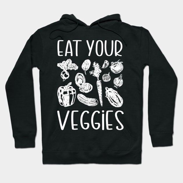 Vegan Toddler Eat Your Veggies Vegetables Hoodie by spaghettigouache